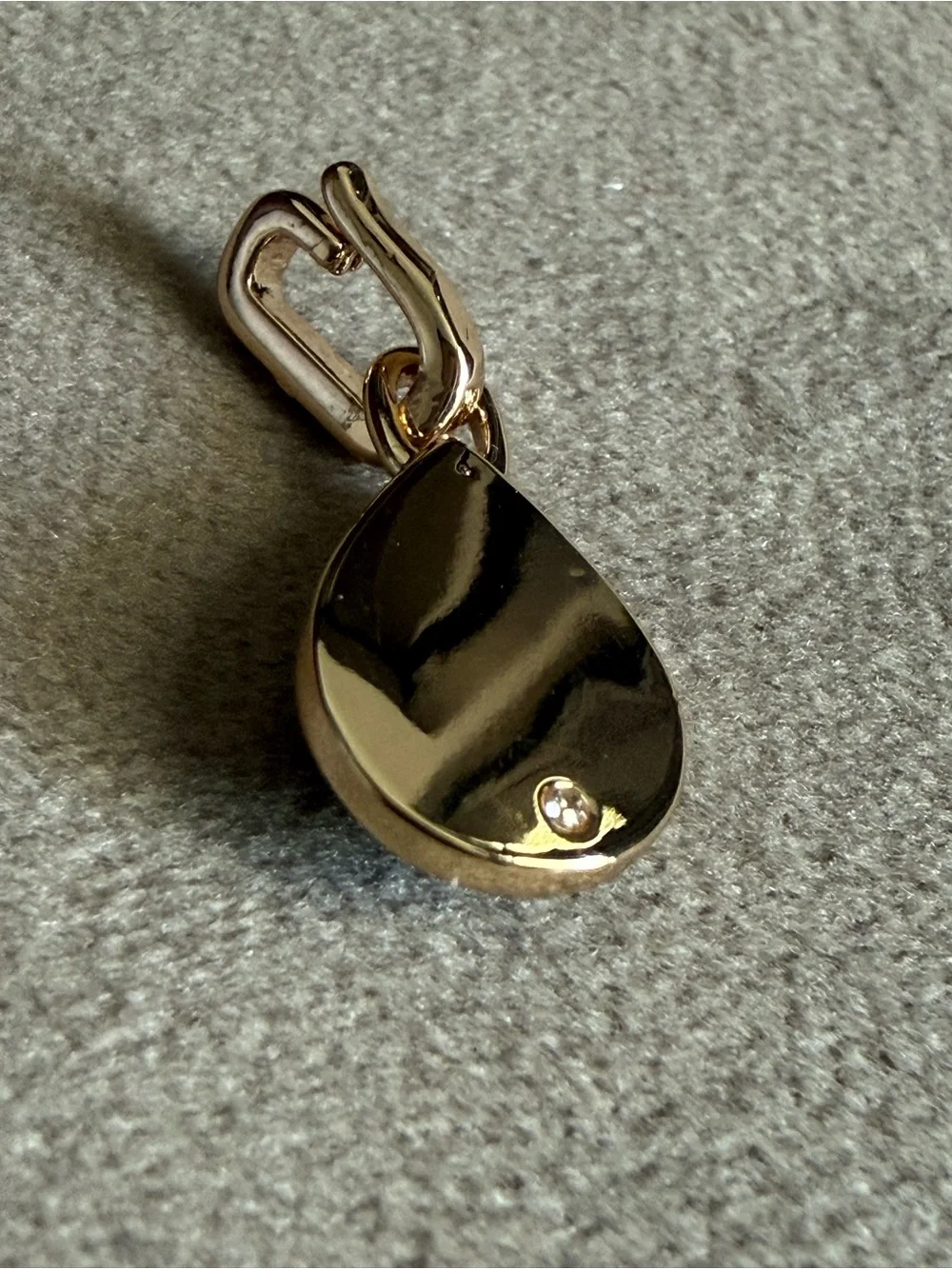Gold Teardrop Pendant with Green Malachite Stone